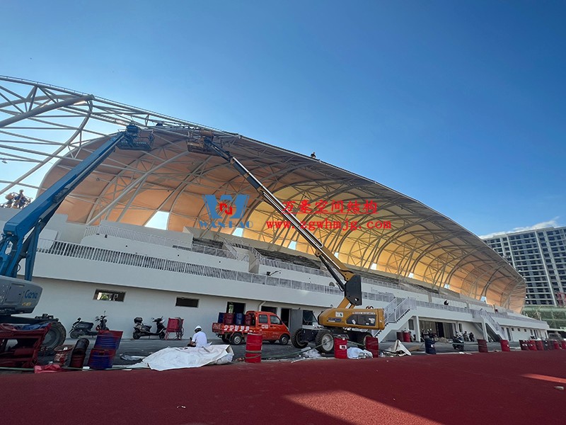 龍泉市體育場鋼膜結構工程完工
