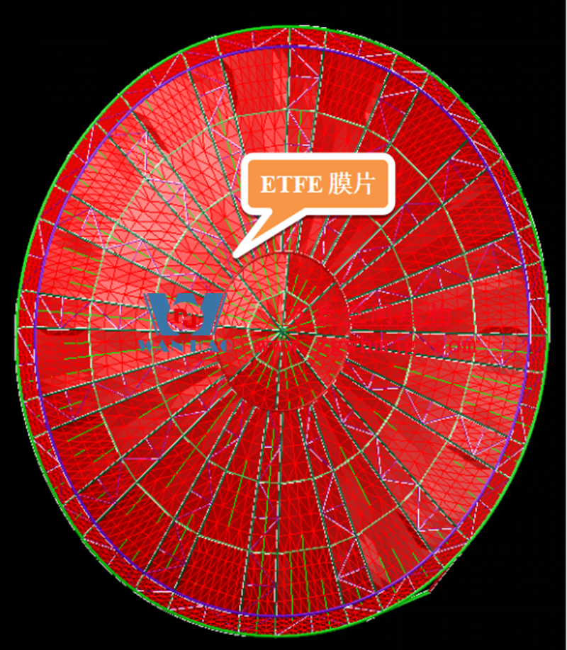 明宇廣場6號地塊商業（萬達廣場）改造項目鋼膜結構ETFE蓋頂天幕工程進入鋼結構吊裝階段